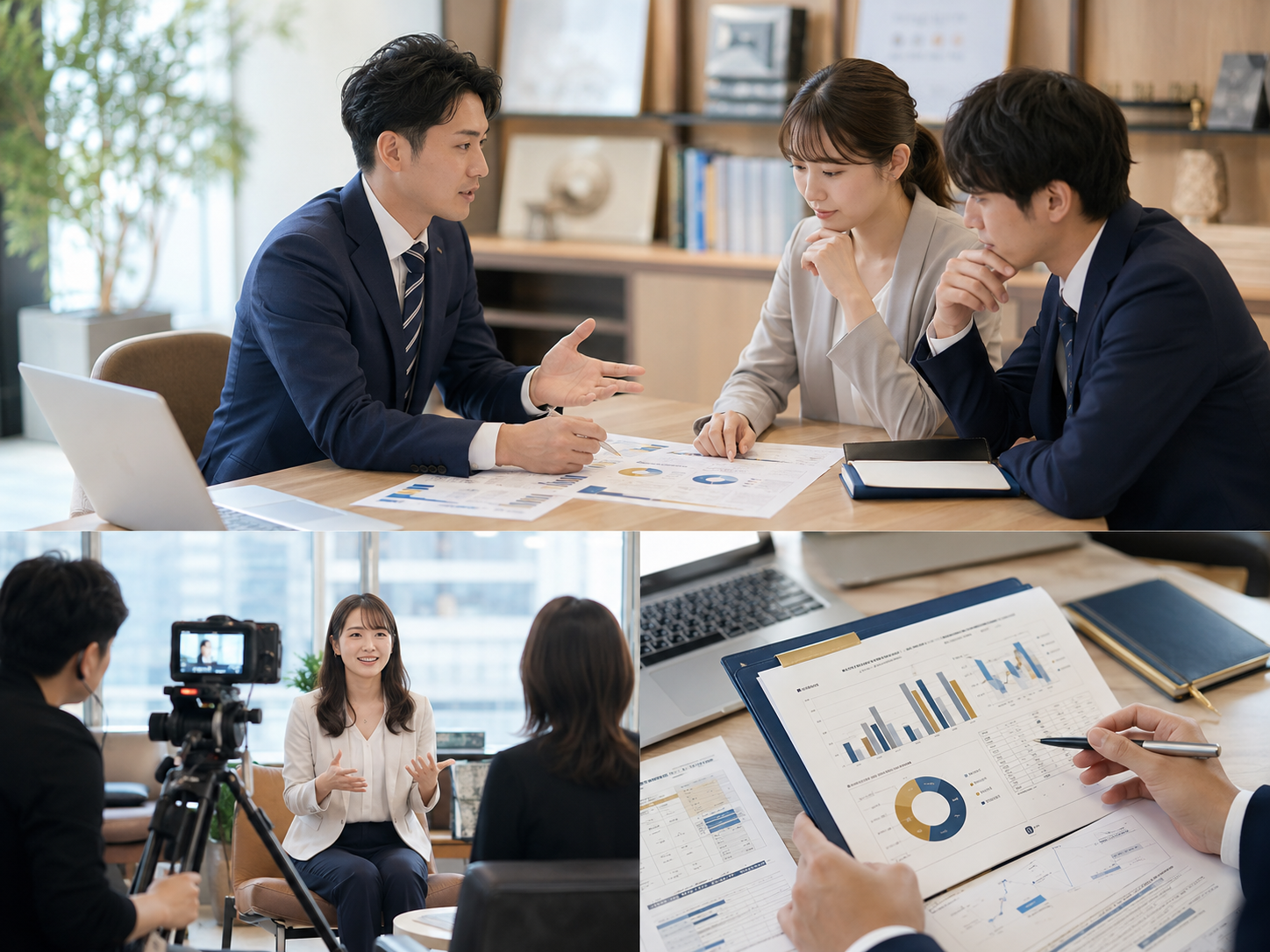 採用広報の動画活用を説明するビジネスパーソン