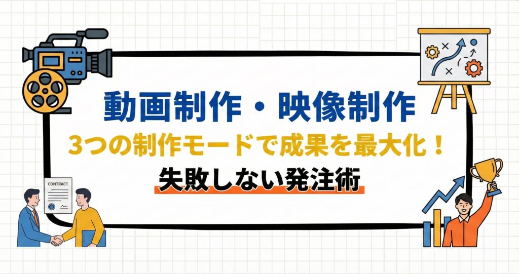 動画制作・映像制作の3つの制作モードで成果を最大化する方法を紹介するタイトル画像。
